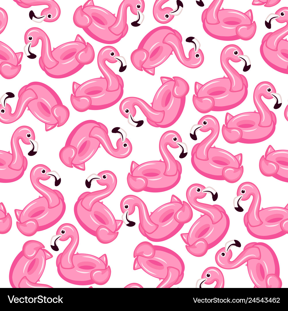 Seamless pattern flamingo inflatable Seamless pattern flamingo inflatable vector image
