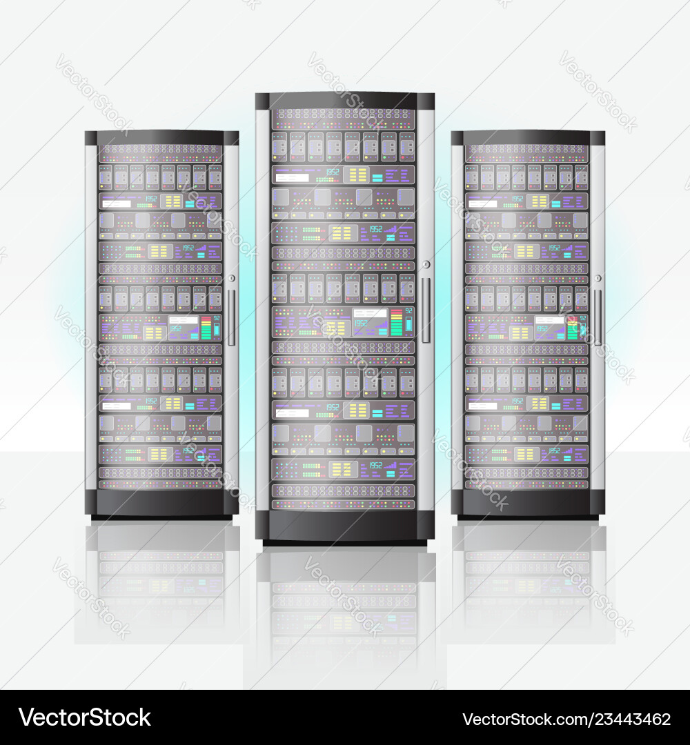 Server room hosting data center cloud database Server room hosting data center cloud database vector image