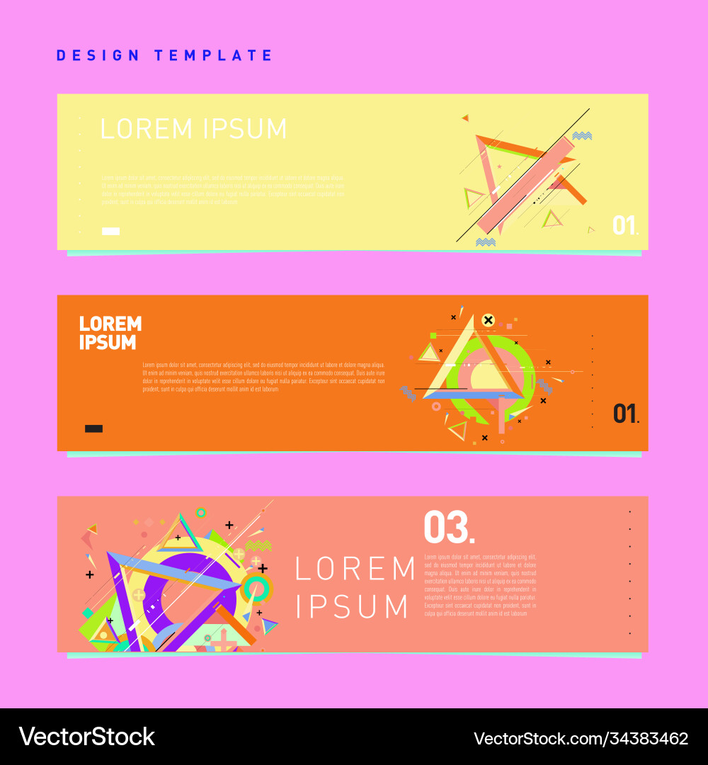 Set abstract banner web design template retro vector image