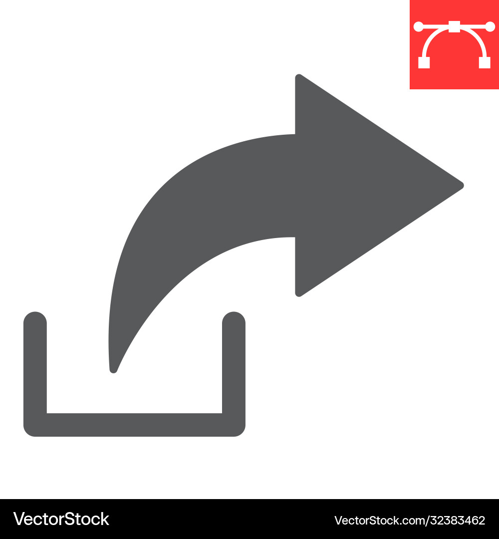 Share glyph icon ui and button arrow sign Share glyph icon ui and button arrow sign vector image