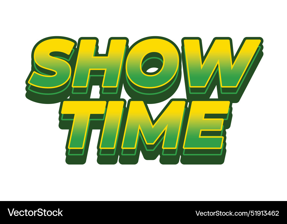 Show time text effect in 3d style with good colors Show time text effect in 3d style with good colors vector image