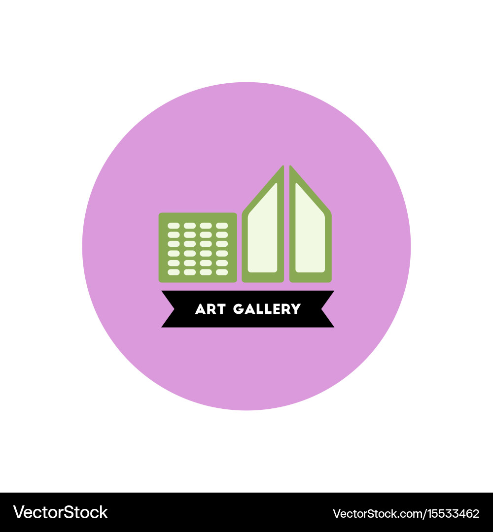 Stylish icon in color circle building art gallery Vector Image