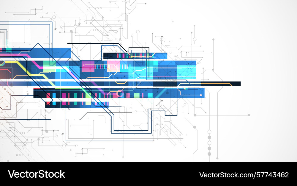 Technological background with colorful squares Technological background with colorful squares Vector Image