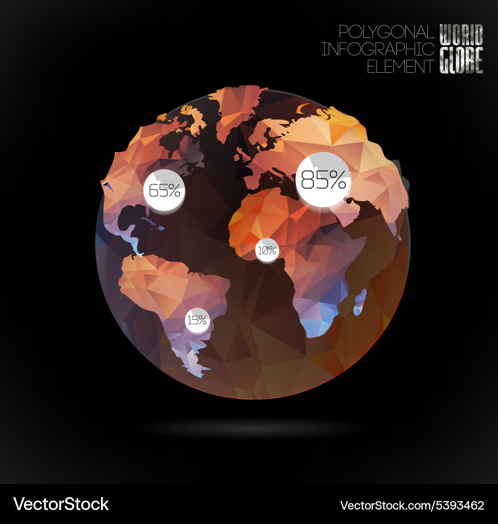 World globe triangular map of the earth Vector Image