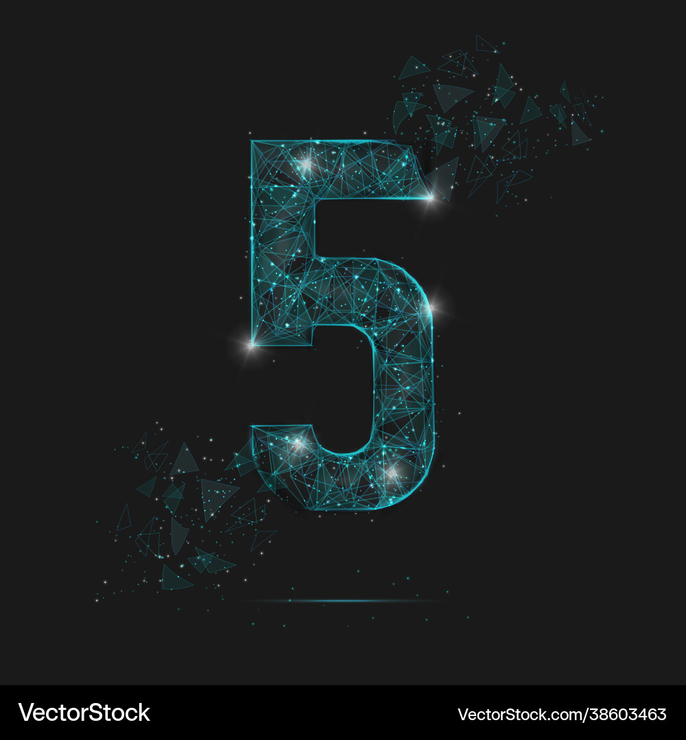 Abstract isolated blue image a number five Abstract isolated blue image a number five vector image