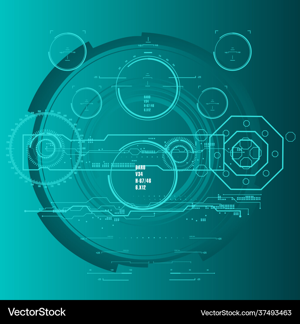 Background with futuristic user interface design Vector Image