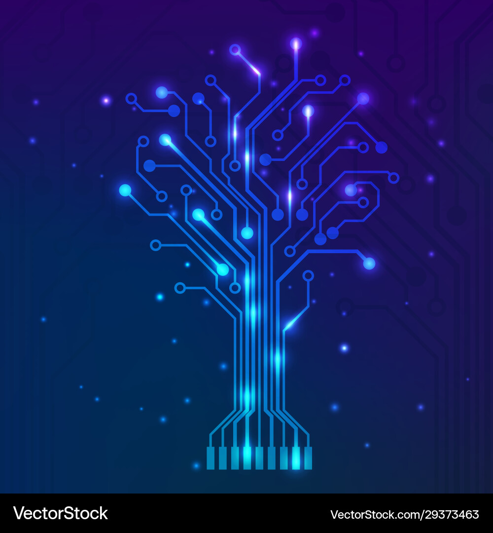 Circuit Tree Technology Background vector image