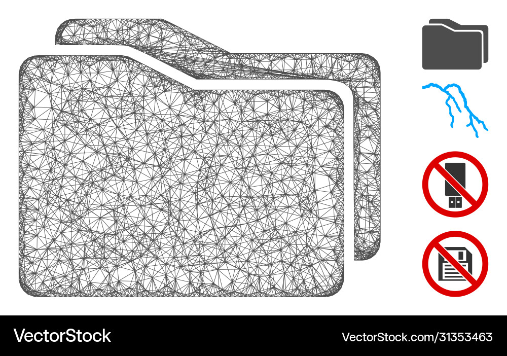 Folders web mesh Folders web mesh vector image