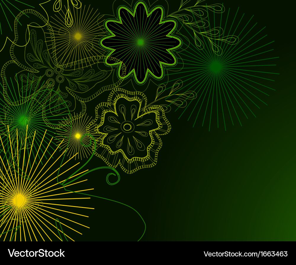 Handgezeichnete Blume und Schmetterling Vektorbild
