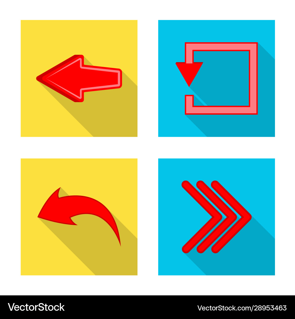 Isolated object element and arrow logo set vector image