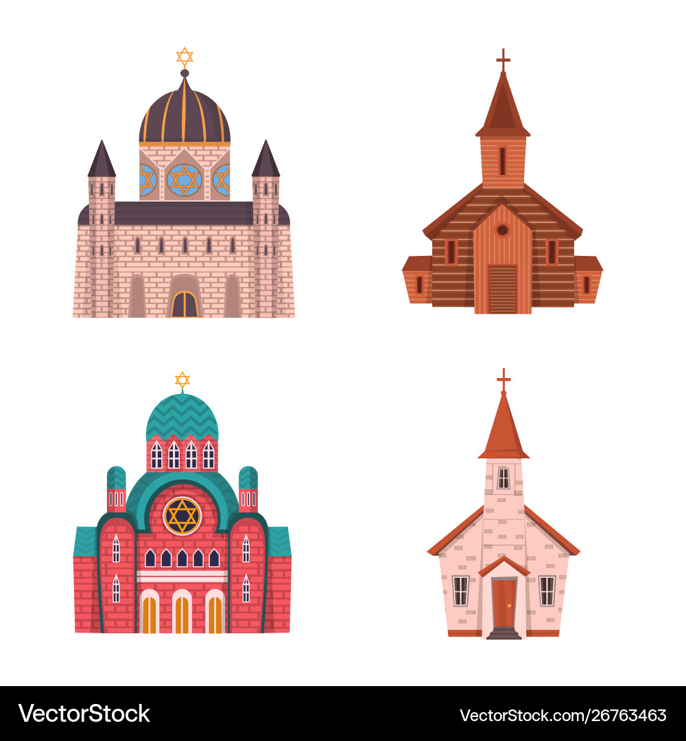 Isolated object religion and building icon set Vector Image