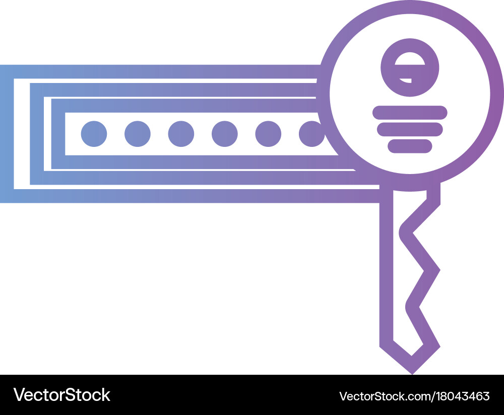 Line passwork code with kay to security vector image