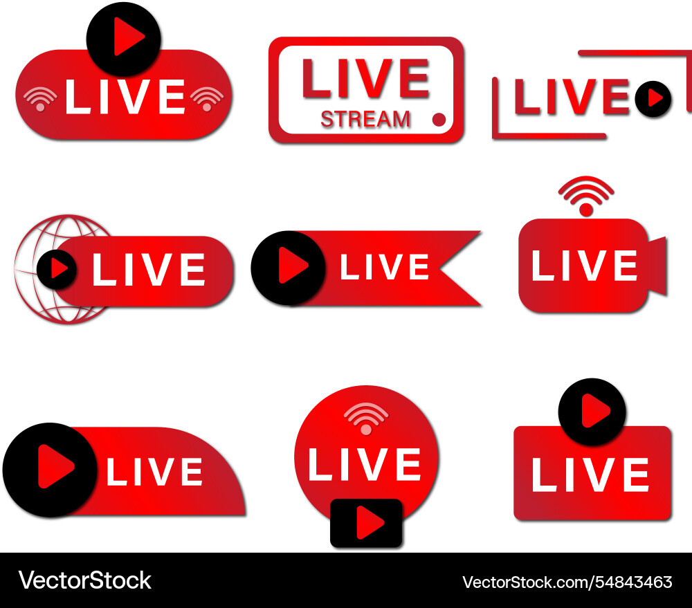 Live stream labels set collection in gradient vector image