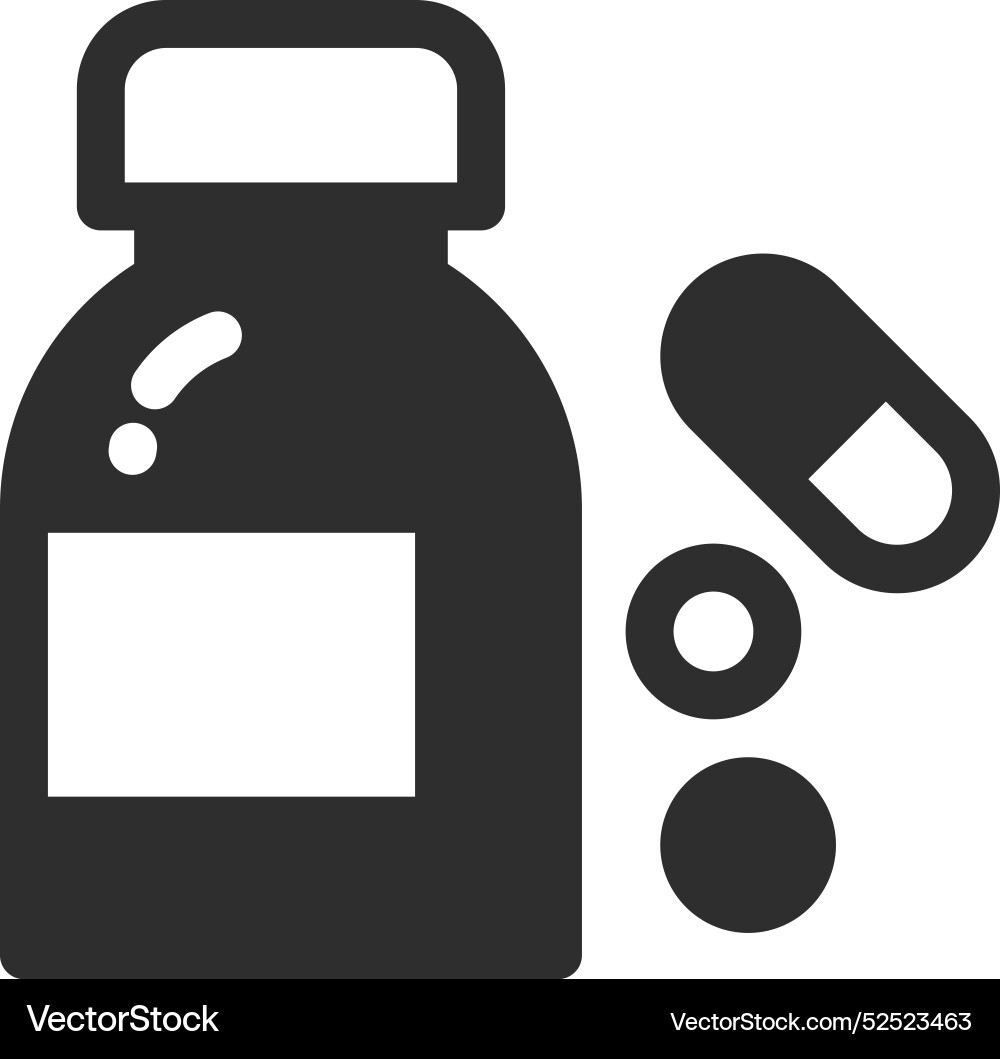 Medizinische Medikamente Icon Flasche mit Tabletten und Pillen Medizinische Medikamente Icon Flasche mit Tabletten und Pillen vektorbild
