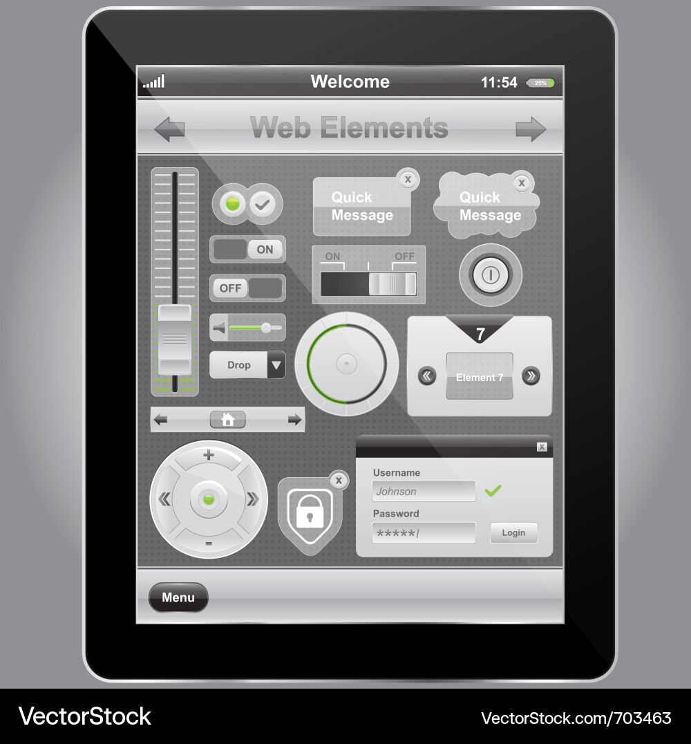 Mobile UI Elements vector image