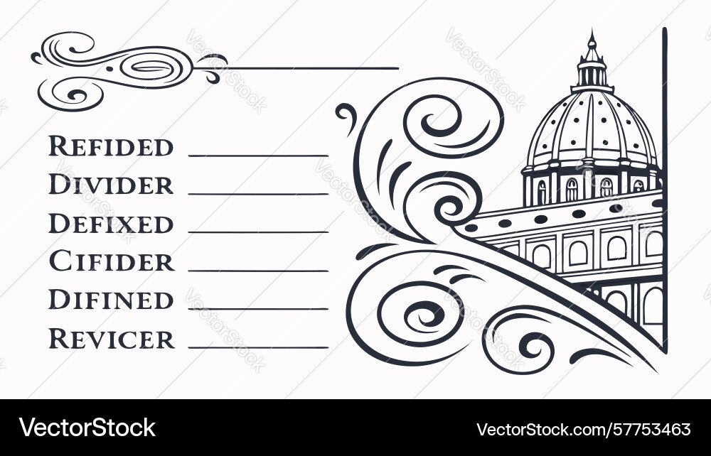 Ornate column and text divider elements design vector image