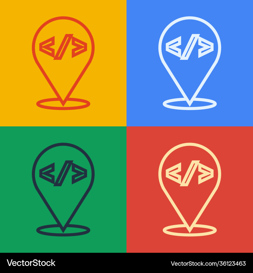 Pop art line web design and front end development Pop art line web design and front end development vector image
