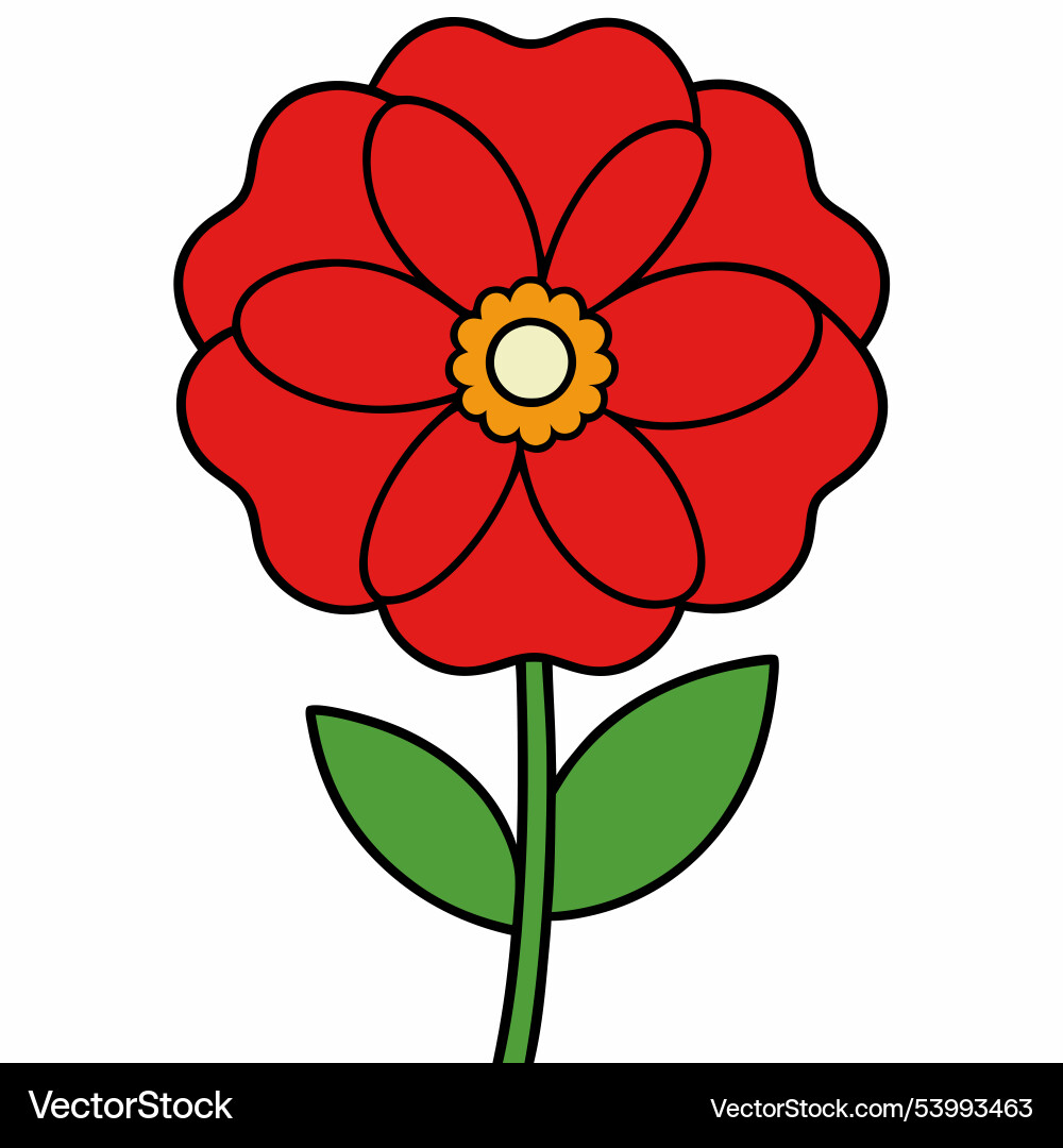 Poppy flower in a row simple design isolated Poppy flower in a row simple design isolated Vector Image
