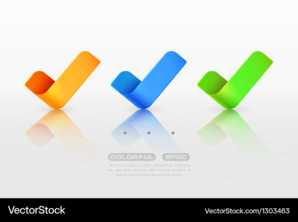 Positive Checkmarks - Confirmation Marks vector image