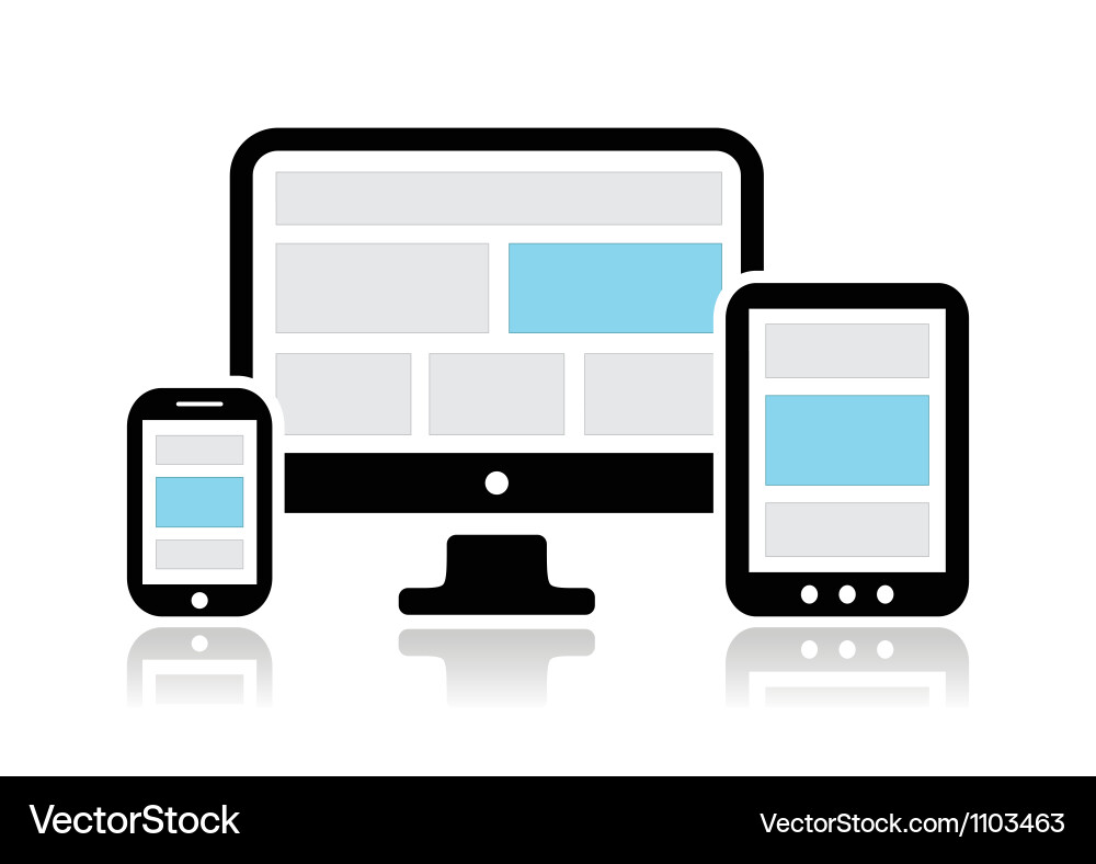 Responsive Web Icons - Mobile & Tablet vector image