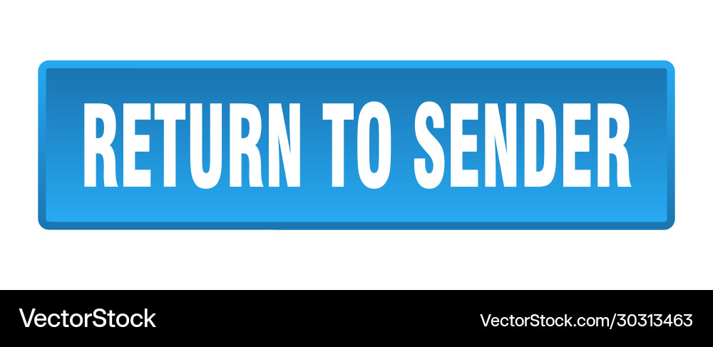 Return to sender button square Vector Image