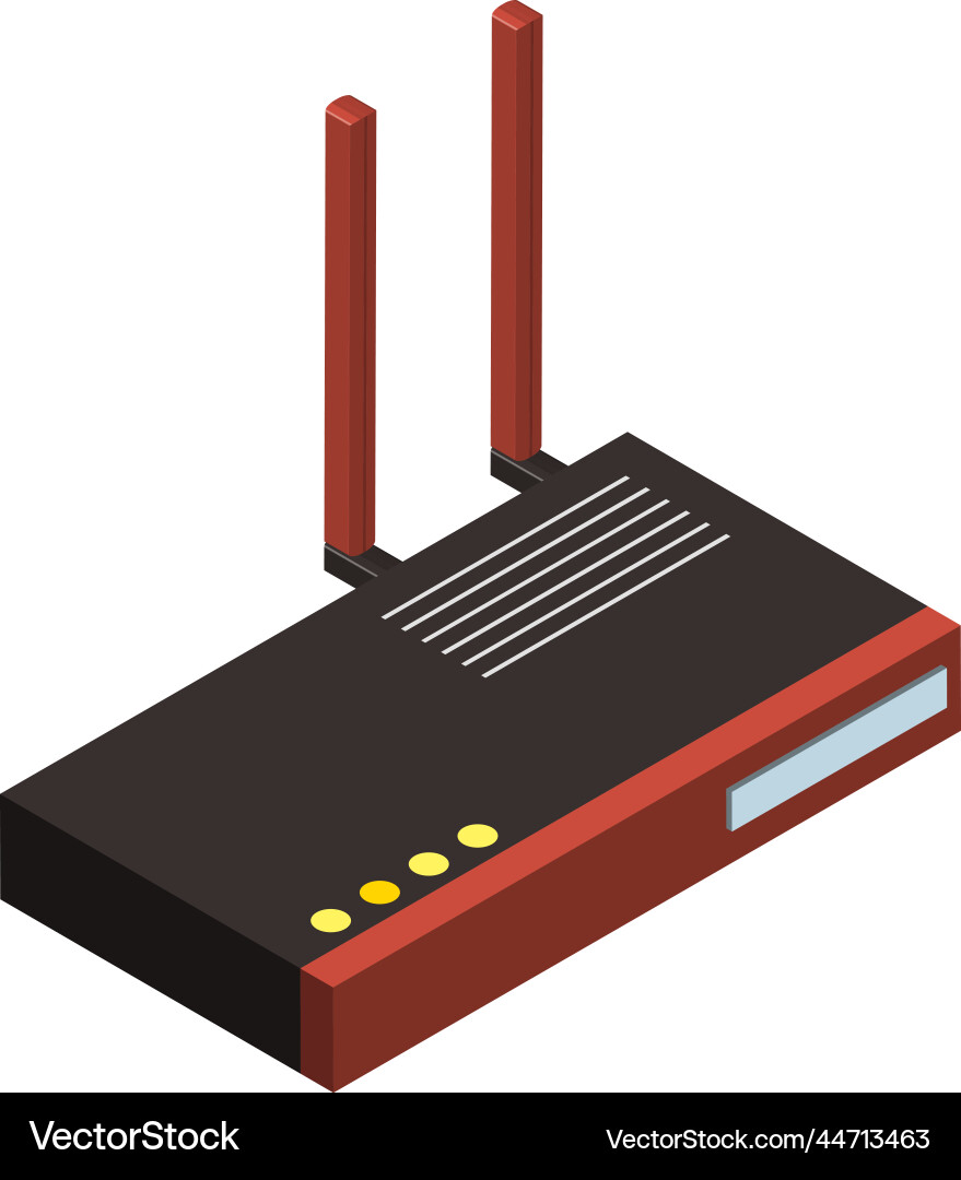 Router and modem in 3d isometric style Vector Image