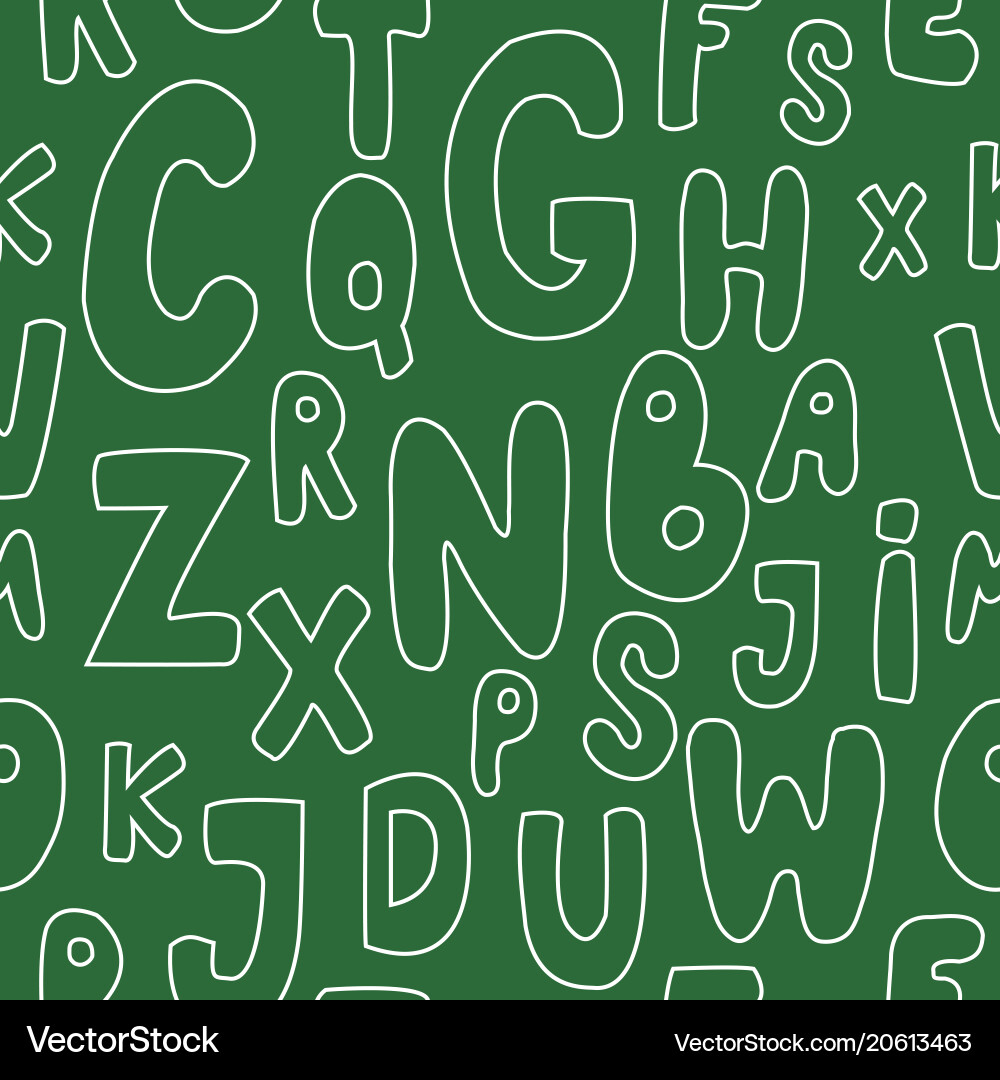 Seamless pattern with letters on green background Seamless pattern with letters on green background vector image