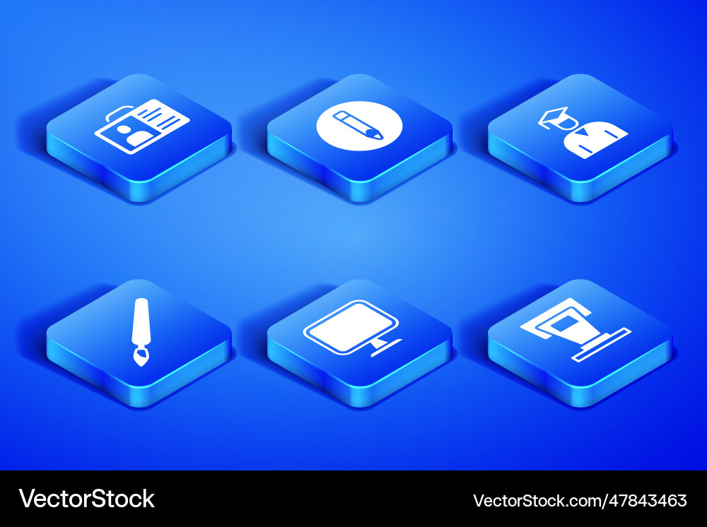 Set stage stand identification badge computer Set stage stand identification badge computer vector image