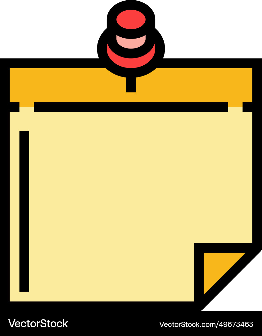 Sticky note pin list color icon Sticky note pin list color icon vector image