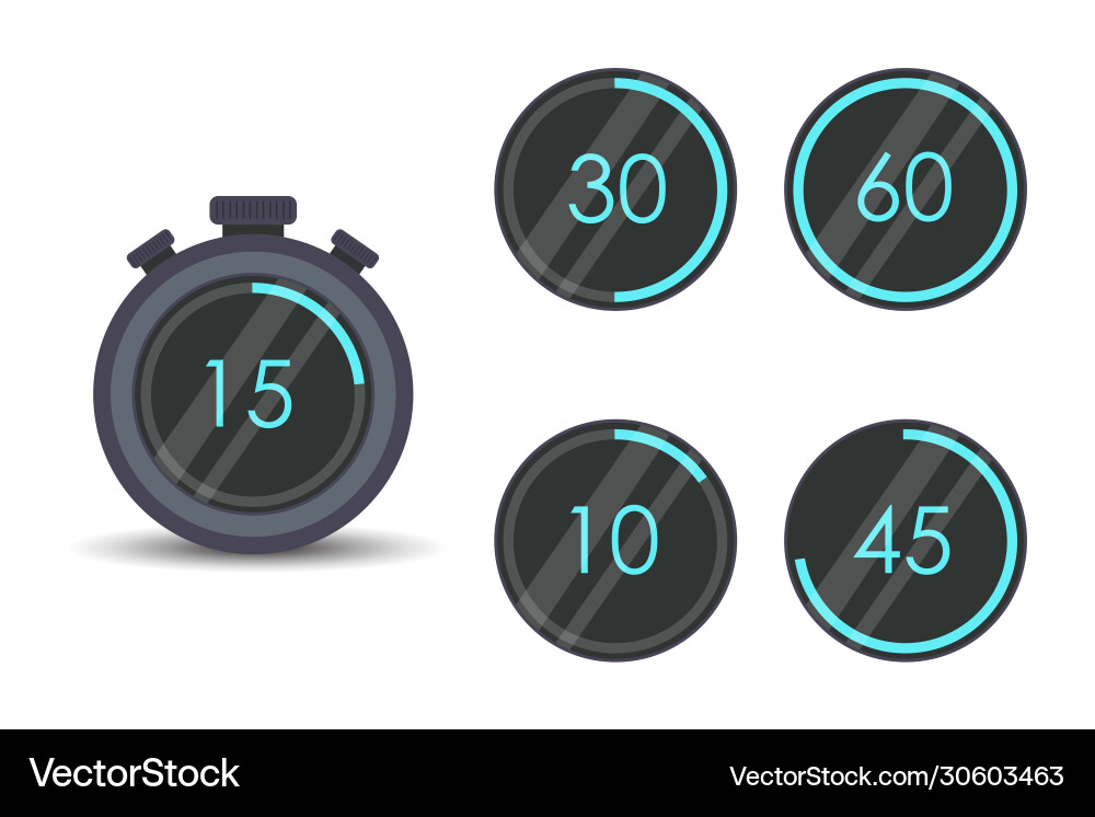 Stopwatch set timer Stopwatch set timer vector image