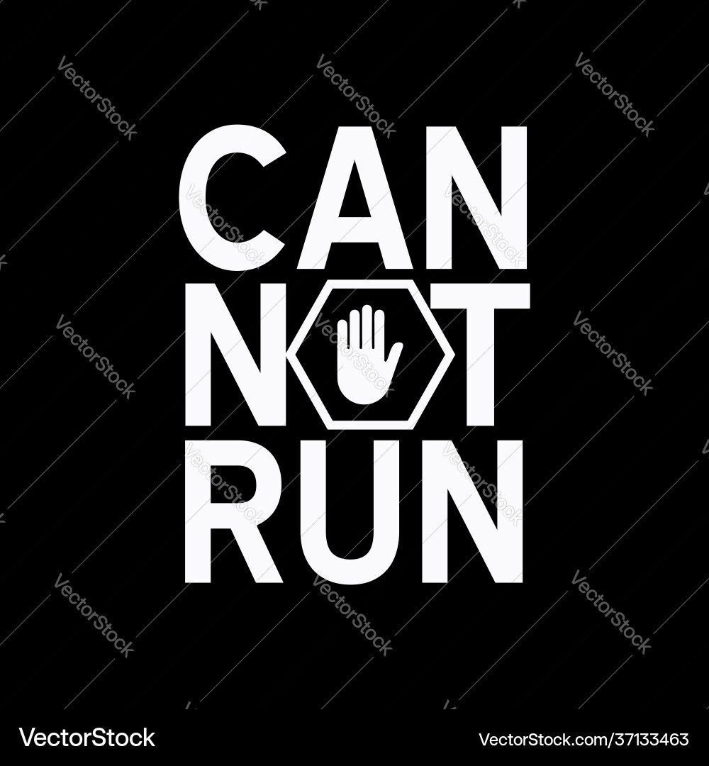 Text can not run isolated on dark background Vector Image