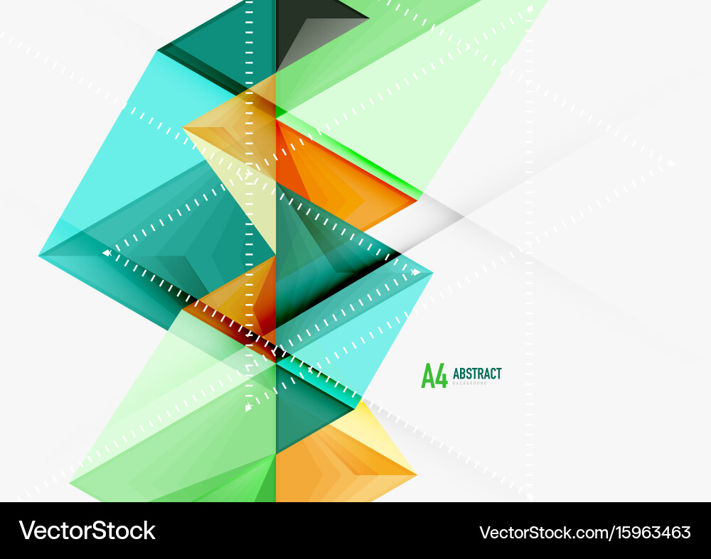 Triangular low poly a4 size geometric vector image