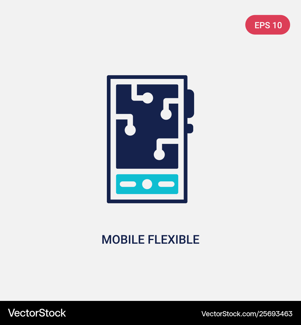 Two color mobile flexible display icon from Two color mobile flexible display icon from vector image
