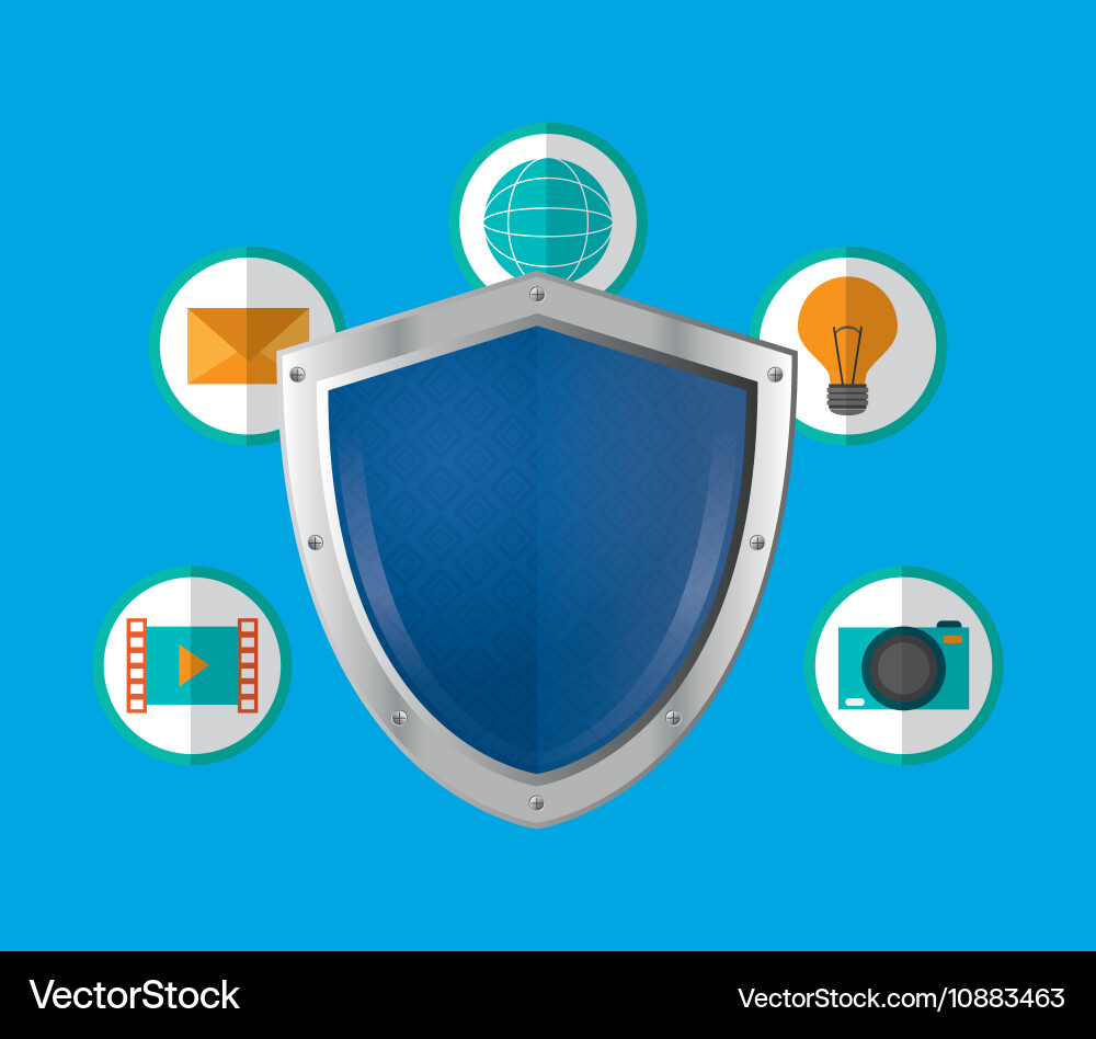 Virtual security system icons image Vector Image