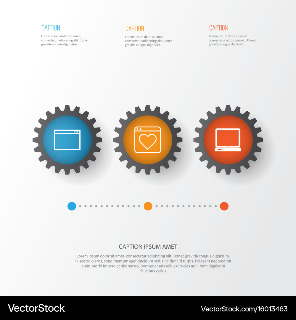 Web icons set collection of pc program followed vector image