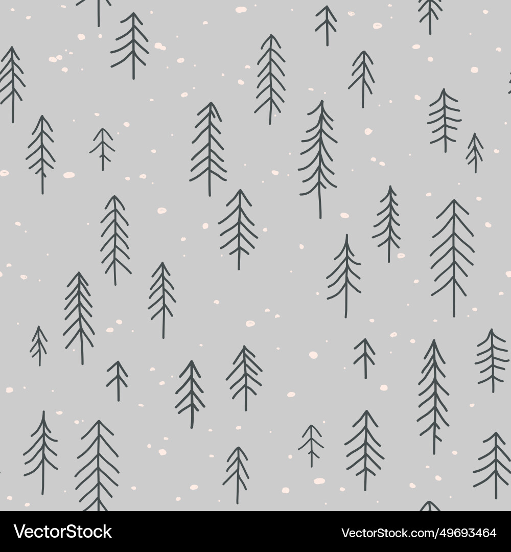 Christmas trees seamless pattern simple Vector Image