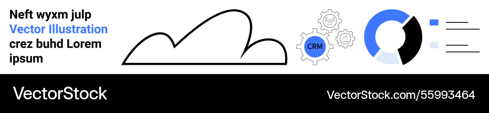 Cloud computing concept with gear and analytics Vector Image
