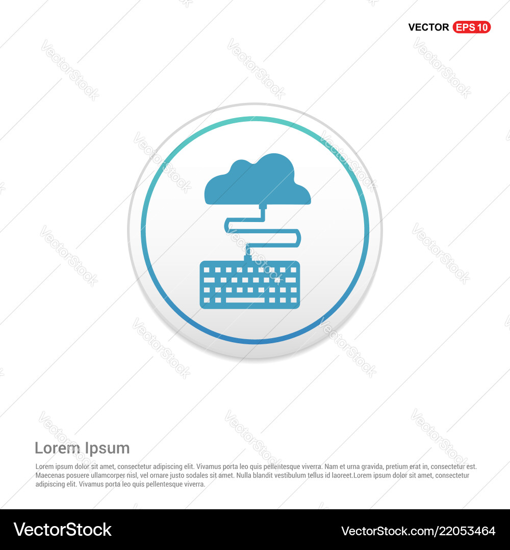 Cloud connection icon - white circle button Cloud connection icon - white circle button vector image