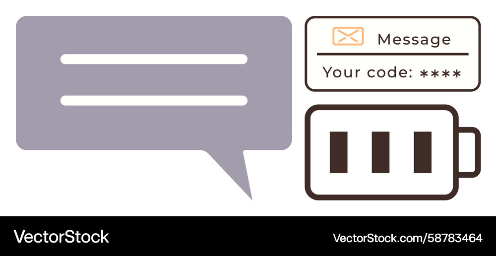 Communication and security concept with message Communication and security concept with message Vector Image
