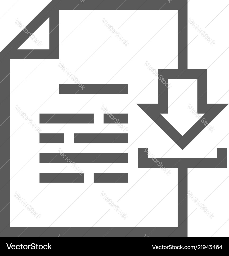Documents Line Icon - File Management vector image