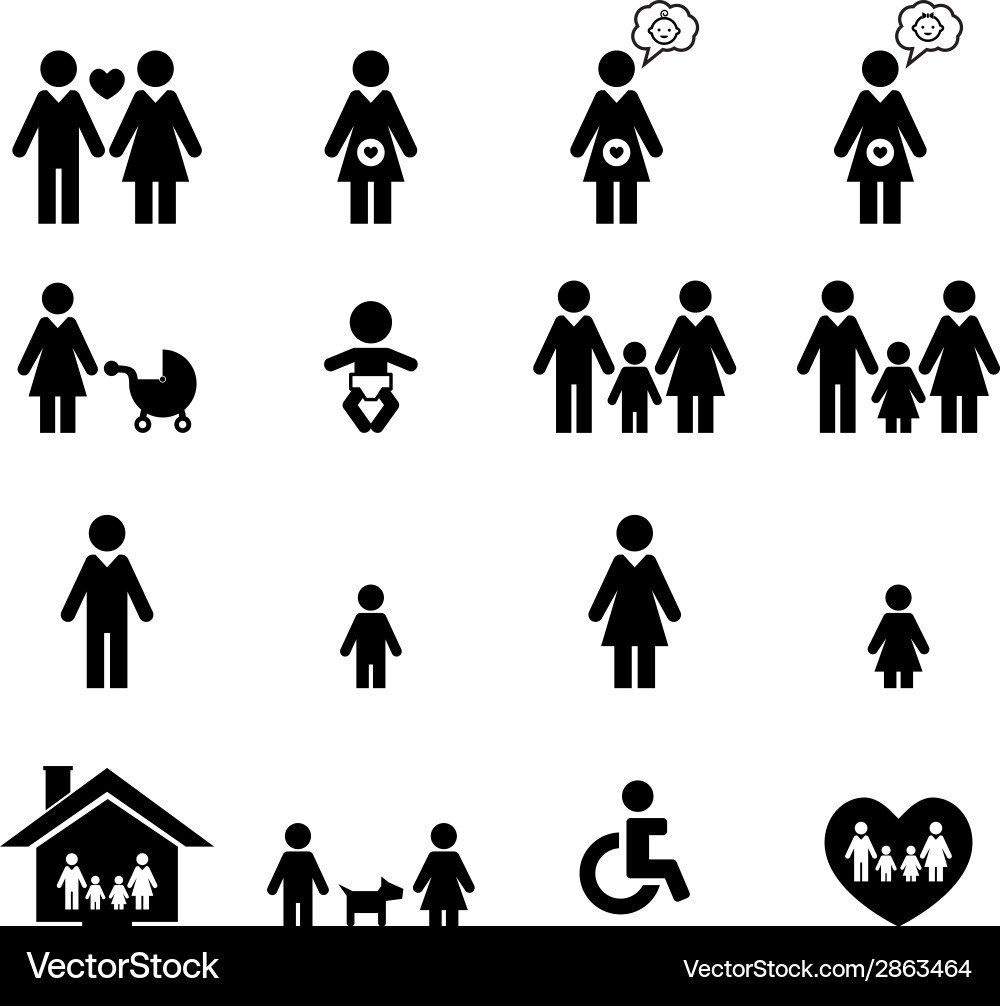 Family Icon Set Vector Image