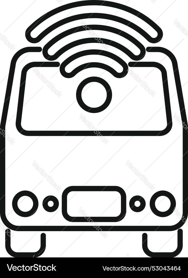 Front view of autonomous self driving bus using Front view of autonomous self driving bus using vector image