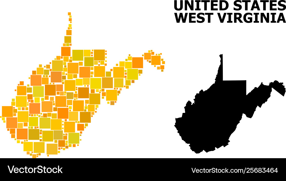 Golden square pattern map west virginia state Vector Image