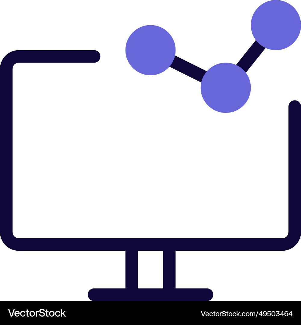 Graphical display of data on desktop screen Vector Image