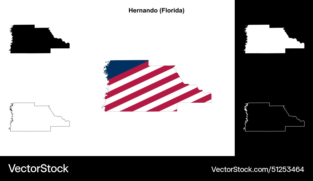 Hernando outline map Vector Image