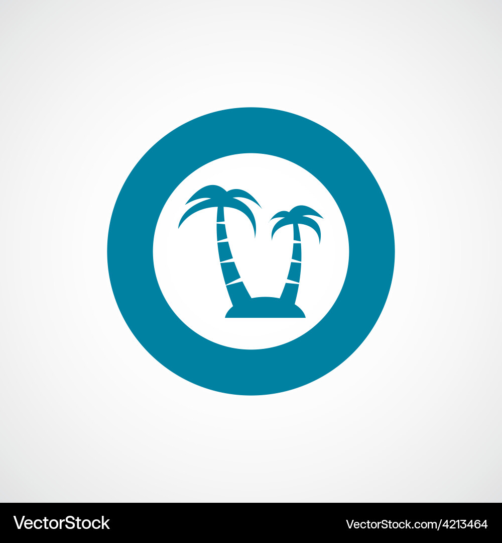 Island icon bold blue circle border Vector Image