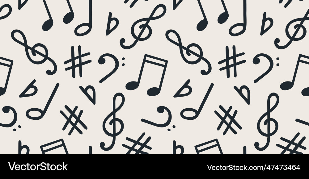 Music signs seamless pattern accidental note Music signs seamless pattern accidental note vector image