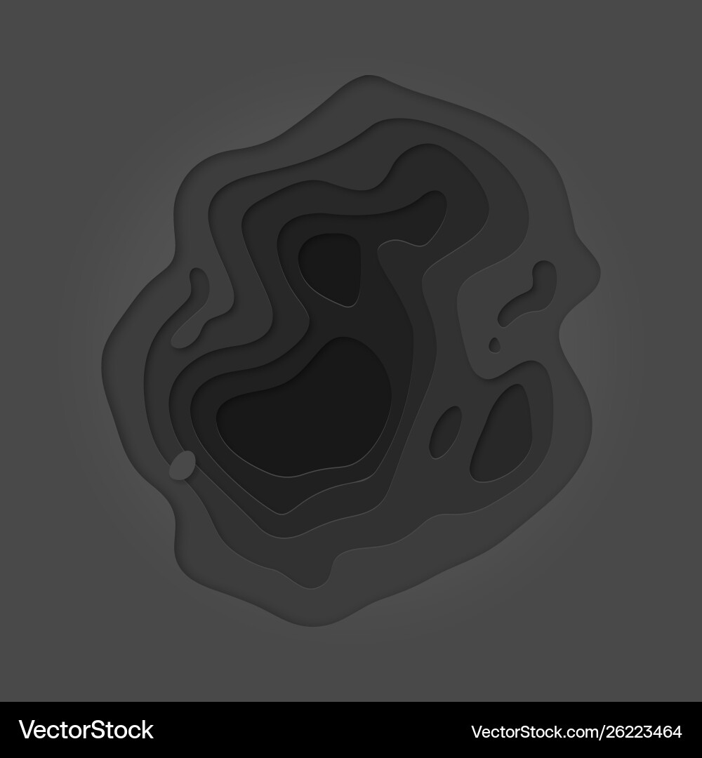 Papercut layer black color gradient background Papercut layer black color gradient background vector image