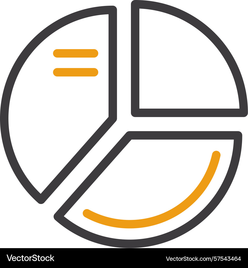 Pie graph two color icon Vector Image
