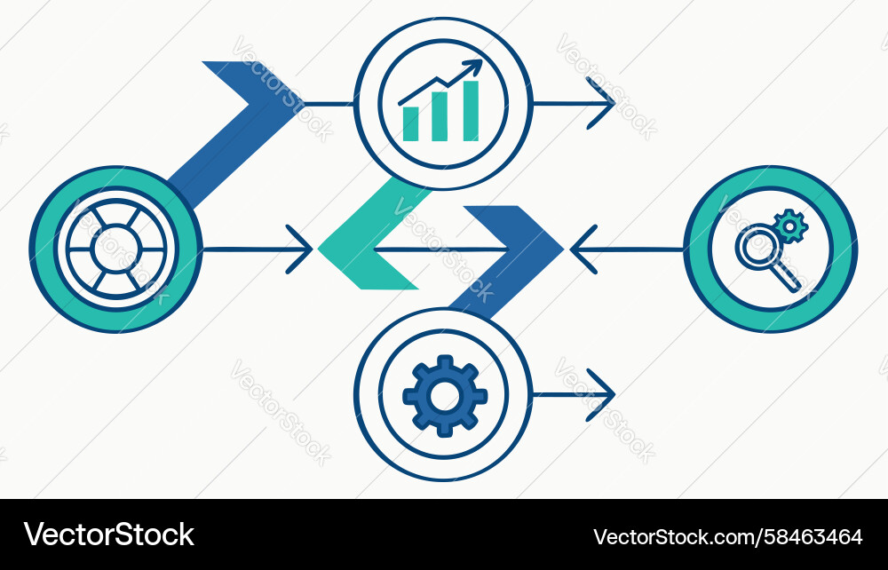 Process Flow Diagram - Analytics Vector Image